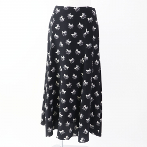 CELINE Long skirt 2J297316N silk Black White 36