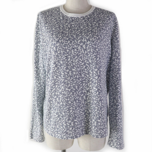 CHANEL Long-sleeved T-shirt P70441 cotton White navy 42