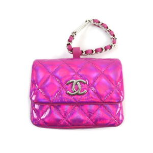 CHANEL Pouch H43HHUU7 enamel Neon pink Years Gift 2023