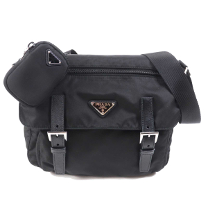 PRADA Shoulder Bag 1BD953 Main: Nylon, Part: Leather NERO Black Re-Nyl