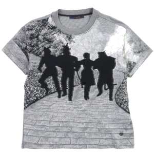 LOUIS VUITTON Short sleeve T-shirt cotton Black Grey Plain Rainbow XS