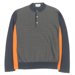 HERMES sweater cotton charcoal S