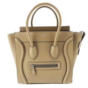 CELINE Handbag 18979 Calfskin Dune Luggage micro shopper