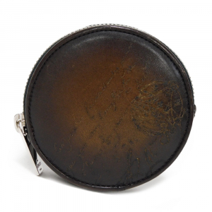 Berluti Coin case Venice Calfskin Leather Cacao Calligraphy Neo Globe 