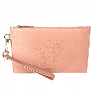 VERSACE Clutch bag leather pink bag pouch Medusa