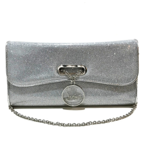 Christian Louboutin Clutch bag 1145132 PVC Silver Glitter Riviera Wome
