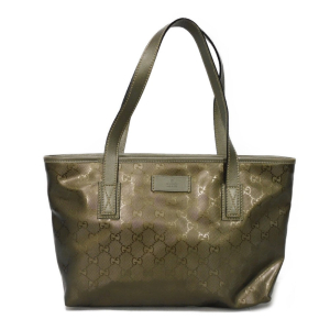 GUCCI Tote Bag 211138 GG Imprime Canvas (PVC coating) Metallic khaki L