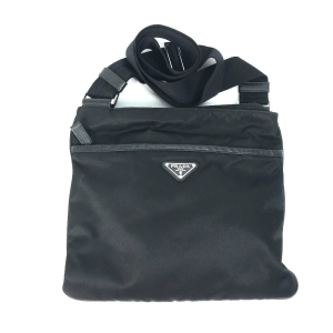 PRADA Shoulder Bag 2VH053 Nylon / leather black Bag Triangle logo mens
