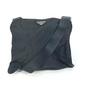 PRADA Shoulder Bag Nylon black Crossbody pochette bag Triangle logo pl