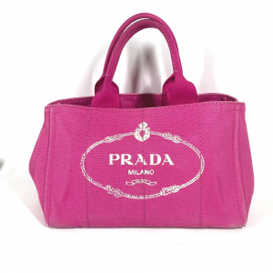 PRADA Tote Bag canvas pink Canapa