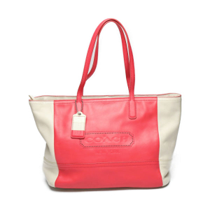 COACH Tote Bag 23469 leather Red x cream LEGACYLegacy Shoulder Bag Wom