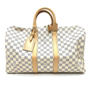 LOUIS VUITTON Boston Duffel bag N48223 Damier Azur Canvas white Damier