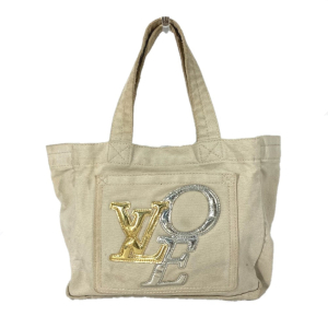 LOUIS VUITTON Tote Bag M95468 canvas beige That's Love LOVE Logo Women