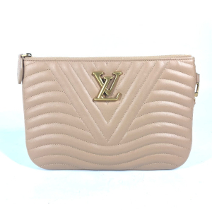 LOUIS VUITTON Clutch bag M68478 leather beige New Wave Pochette Zip