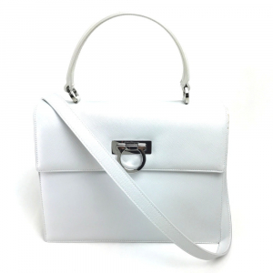 Salvatore Ferragamo Handbag leather white Gancini