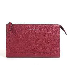 Salvatore Ferragamo Clutch bag leather Red logo