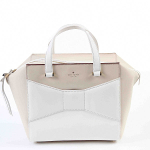Kate Spade Handbag leather Beige x white Unused item Women Used Authen