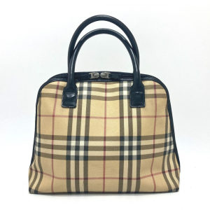 BURBERRY Handbag PVC / Leather beige Check Pattern