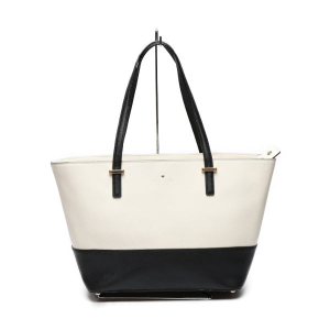 Kate Spade Tote Bag leather Black x cream kate spade Women Used Authen