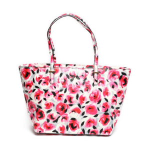 Kate Spade Tote Bag PVC Coated Canvas multicolor Handbag Floral Should