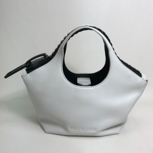 BALENCIAGA Handbag 661854 leather White / black Mega Zip