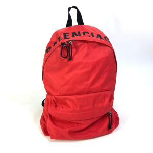 BALENCIAGA Backpack 507460 Nylon Red Bicolor Bag Wheel logo mens Used 