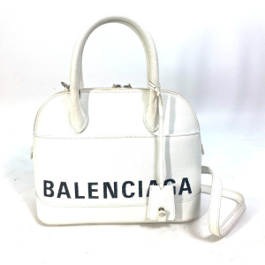 BALENCIAGA Handbag 550645 leather white Bicolor Bag Ville top handle S
