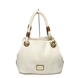 MICHAEL KORS Tote Bag Canvas, Leather, Sailcloth White x brown rope ba