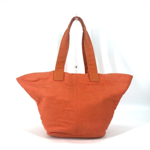 HERMES Shoulder Bag canvas Orange Shoulder Tote Bag Beach Bag Paniedo 