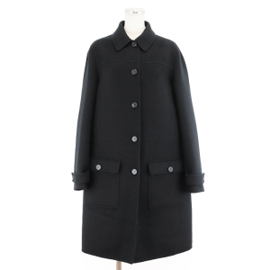 Christian Dior Stainless collar coat Wool silk black 38