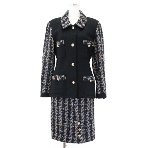 CHANEL setup wool Black multicolor 20662 D-TK-9064 38