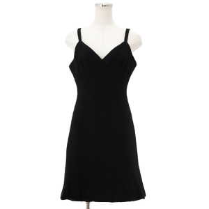 CHANEL one piece wool black C-TK-5914 38