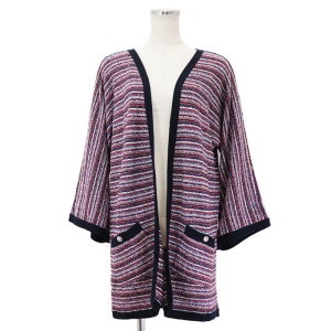 CHANEL knit cotton cashmere Tricolor Navy P42939 38