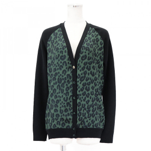 LOUIS VUITTON cardigan silk black olives M