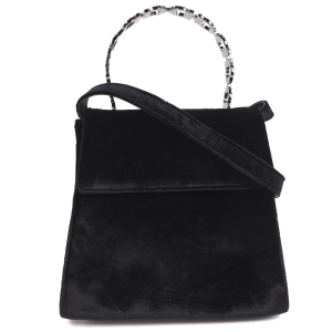 Salvatore Ferragamo Handbag 21-5681/18 Velor black Gancini 2WAY bag Wo