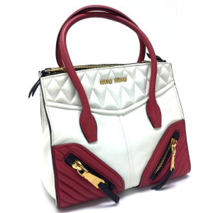 MIUMIU Handbag RN1032 Nappa leather white nappa biker