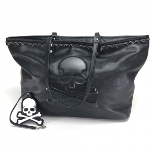 mastermind JAPAN Tote Bag leather black Men's Women Skull unisex(Unise