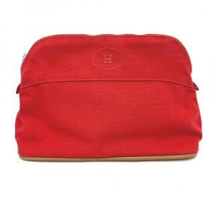 HERMES Pouch cotton Red Bored 25