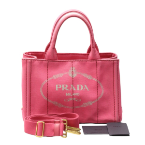 PRADA Tote Bag 1BG439 Cotton canvas pink Tote Bag Cotton canvas Canapa