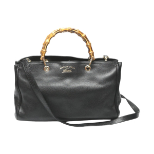 GUCCI Handbag 323660 leather black leather Bamboo shopper