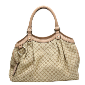GUCCI Tote Bag 211944 GG canvas beige Handbag Diamante canvas Women Us