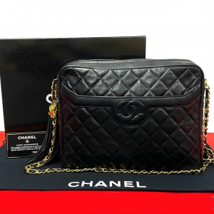 CHANEL Shoulder Bag lambskin black Matrasse
