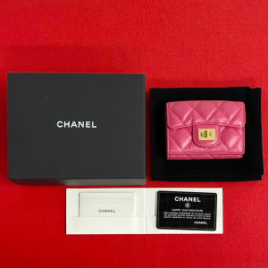 CHANEL Tri-fold wallet A70325 lambskin pink Small flap wallet 2.55