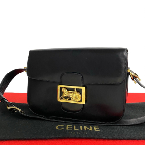 CELINE Shoulder Bag leather black