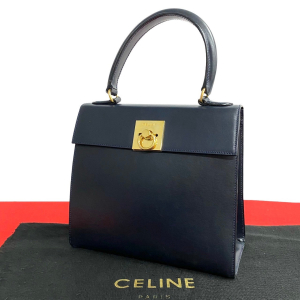 CELINE Handbag leather Navy