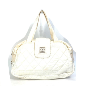 CHANEL Boston Duffel bag A29853 Nylon white Sports CC COCO Mark Quilti