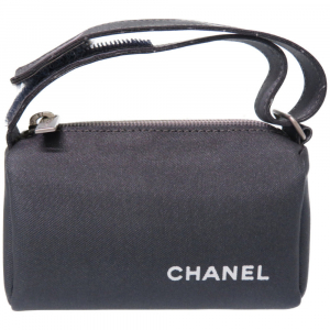 CHANEL Pouch Nylon gray vintage Nylon pouch