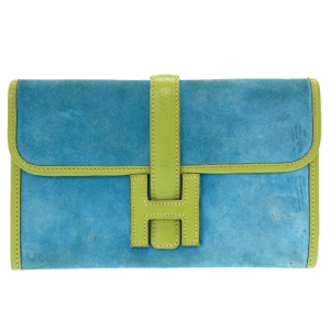 HERMES Clutch bag Doblis Anise green Jige mini unisex(Unisex) Used Aut