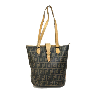 FENDI Tote Bag PVC / Leather Brown Zucca Pattern