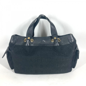 BVLGARI Tote Bag Canvas / leather black bulgari bulgari logomania